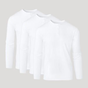 Lot de 3 henleys manches longues – Blanc
