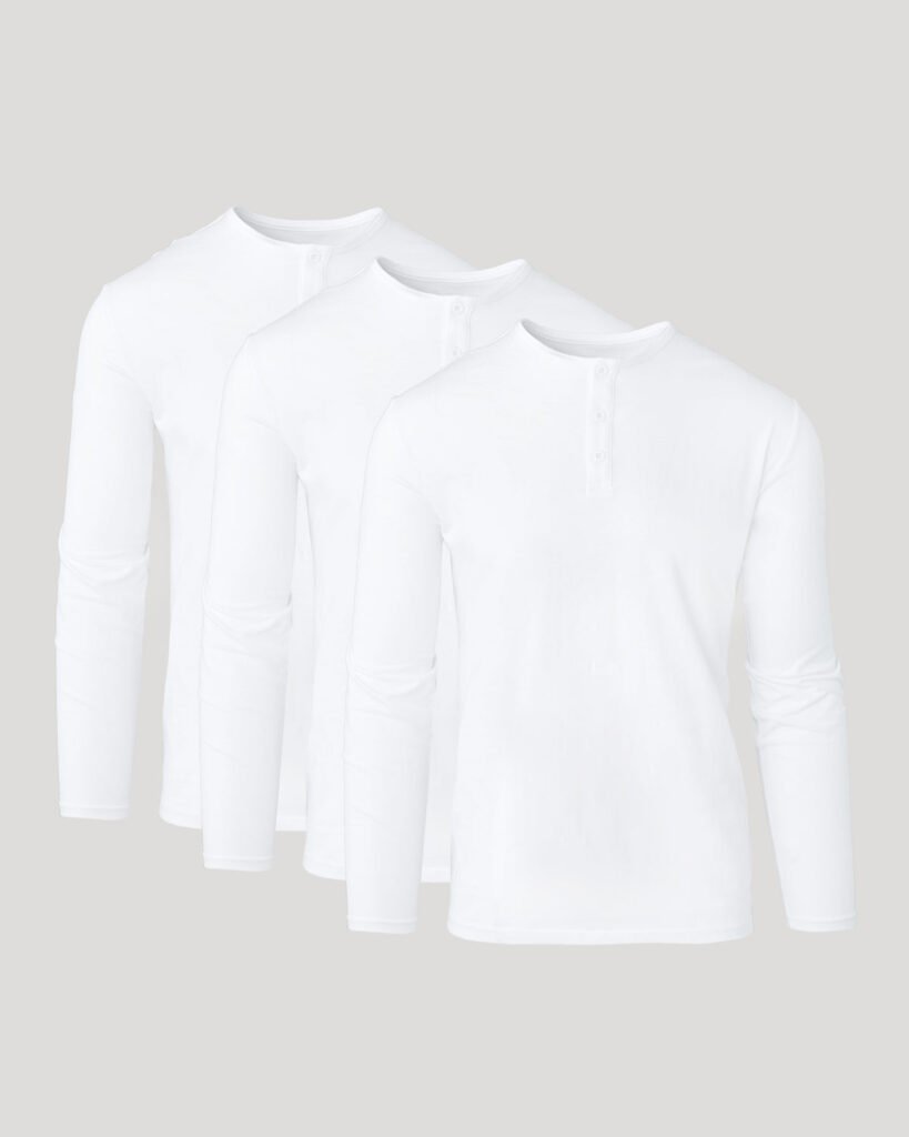 Lot de 3 henleys manches longues – Blanc