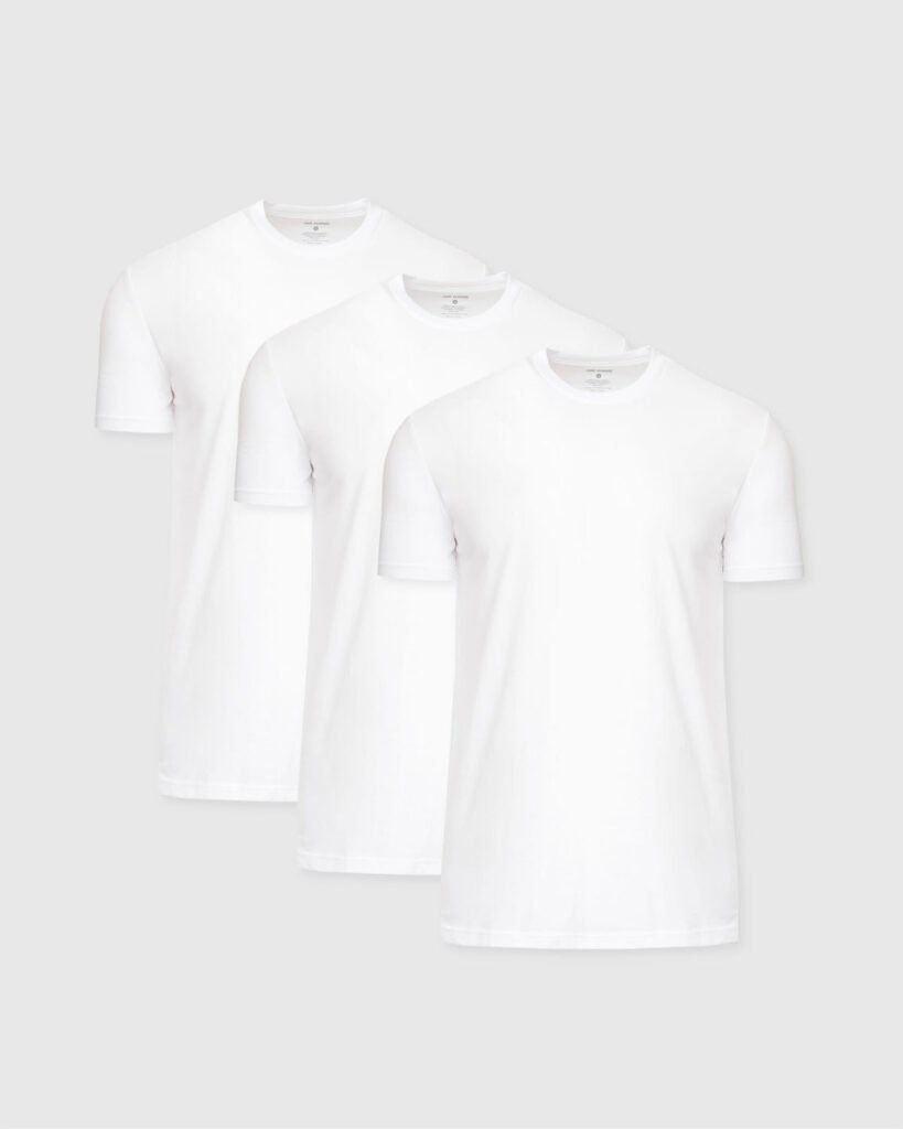 Lot de 3 T-shirts col rond Classiques coupe longue – Blanc