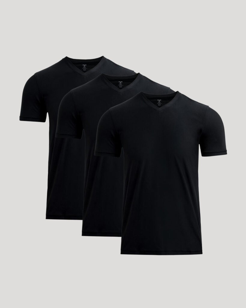 Lot de 3 T-shirts col V Active – Noir