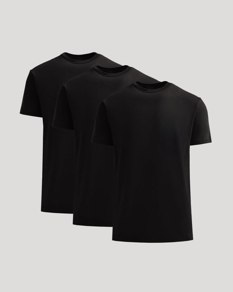Lot de 3 T-shirts col rond épais – Noir