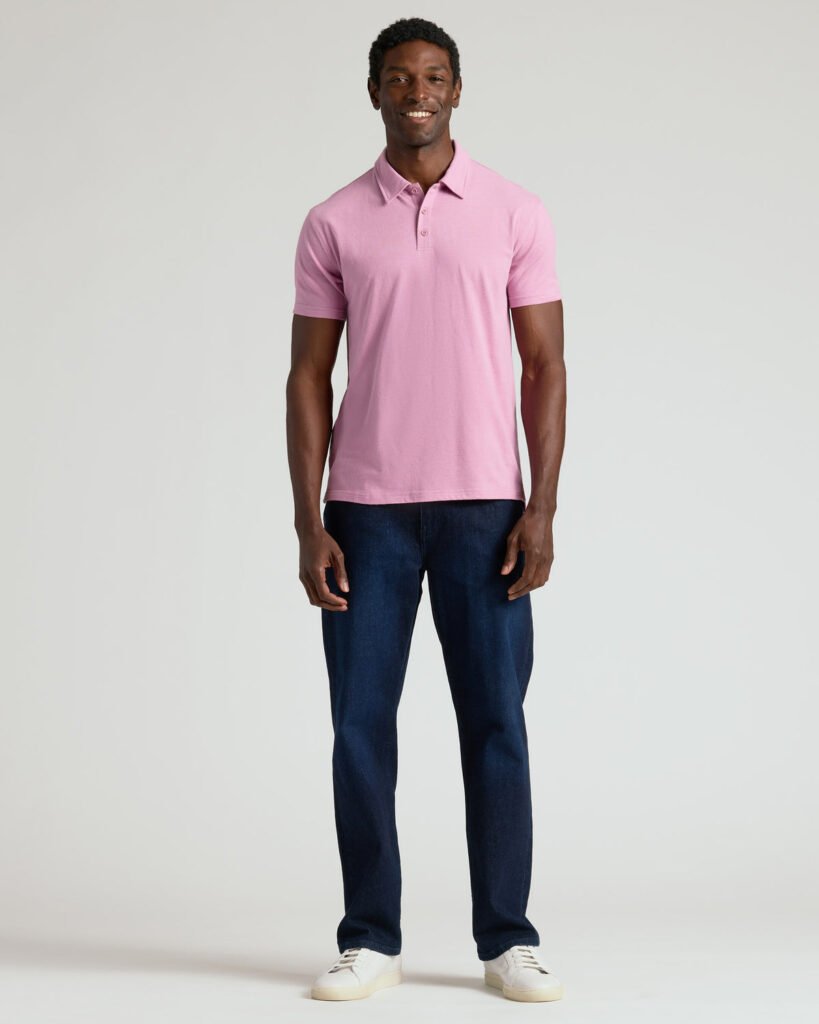 Lot de 3 polos Classiques – Vert laurier chiné, Indigo chiné, Mauve chiné