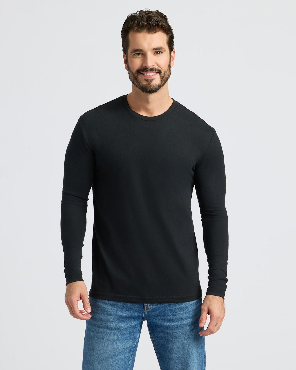 Lot de 3 T-shirts manches longues Classiques – Noir, Marine, Carbone