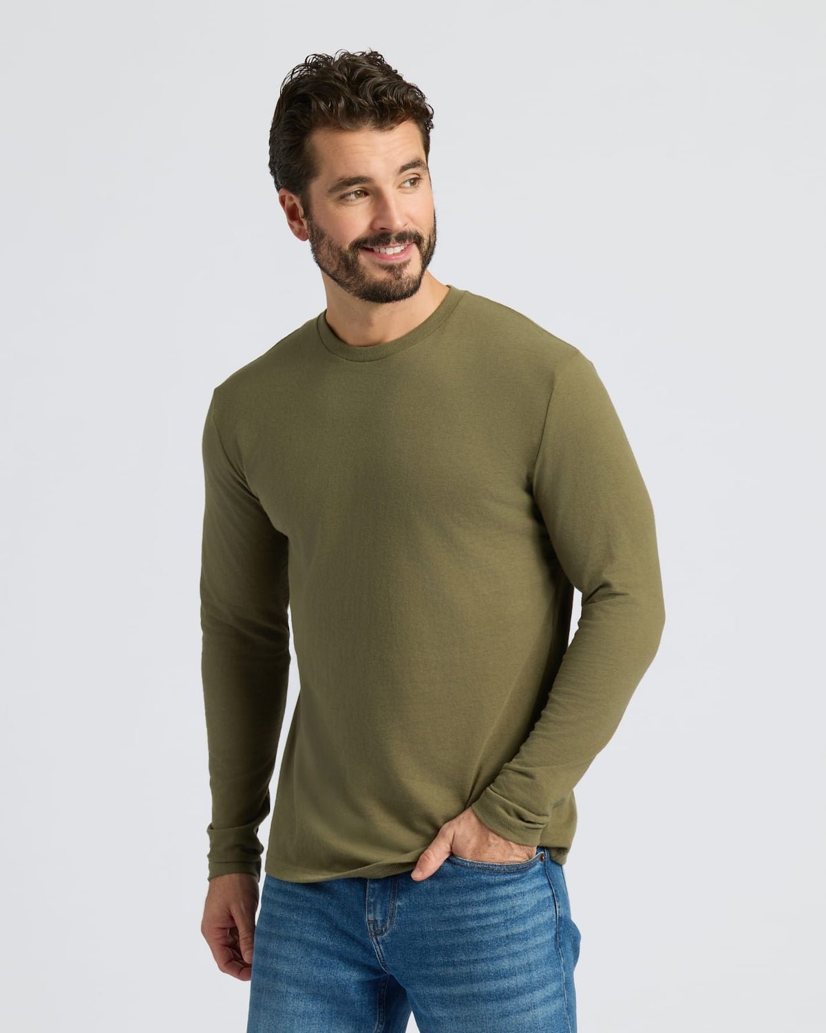 Lot de 3 T-shirts manches longues Classiques – Noir, Marine, Vert militaire