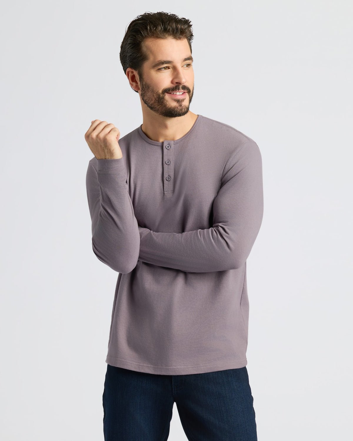 Lot de 3 henleys manches longues – Sépia, Baie cendrée, Acier