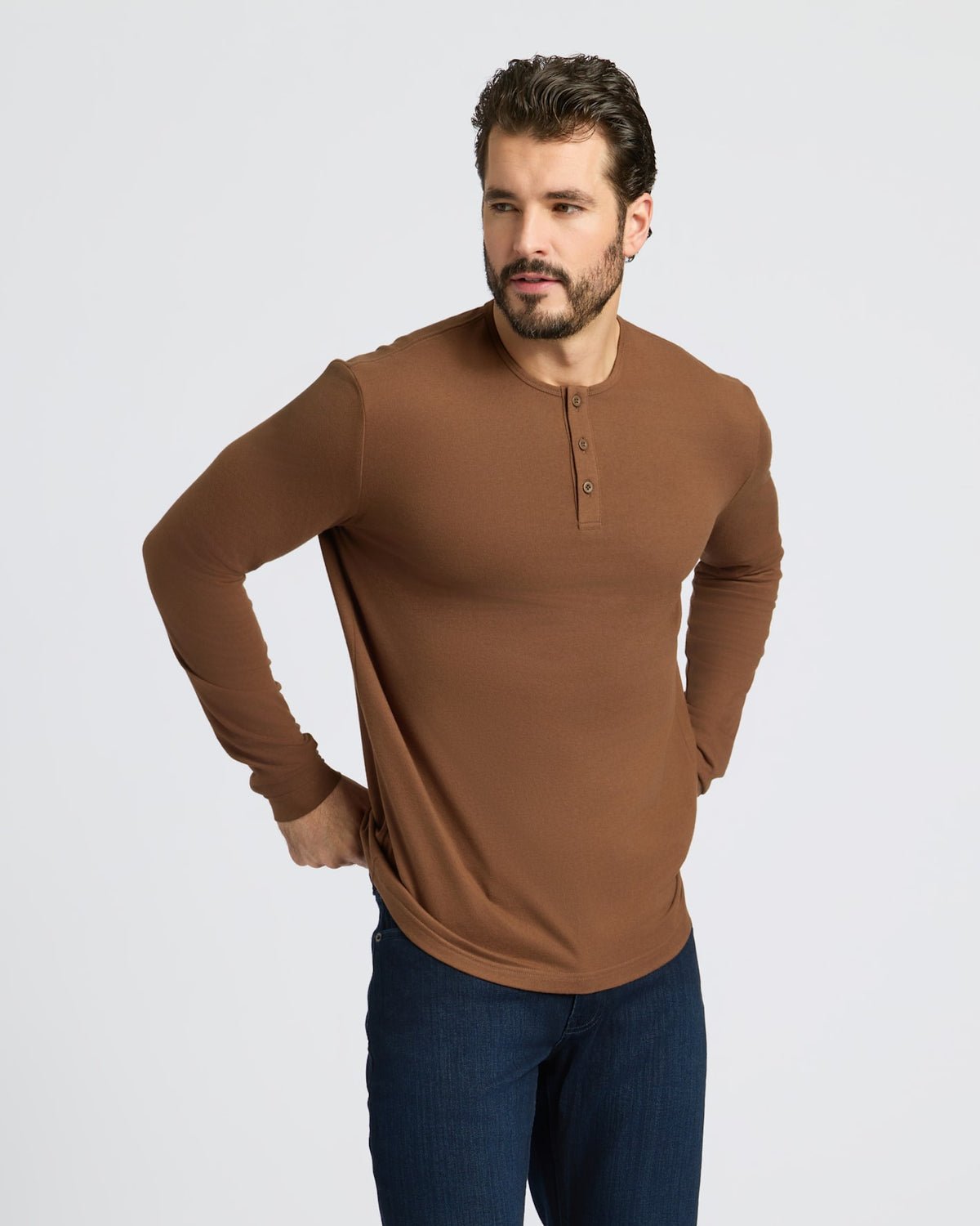 Lot de 3 henleys manches longues – Sépia, Baie cendrée, Acier