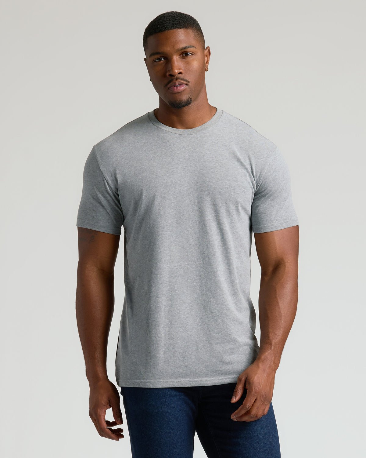 Lot de 3 T-shirts col rond Classiques coupe longue – Marine, Vert militaire, Gris chiné