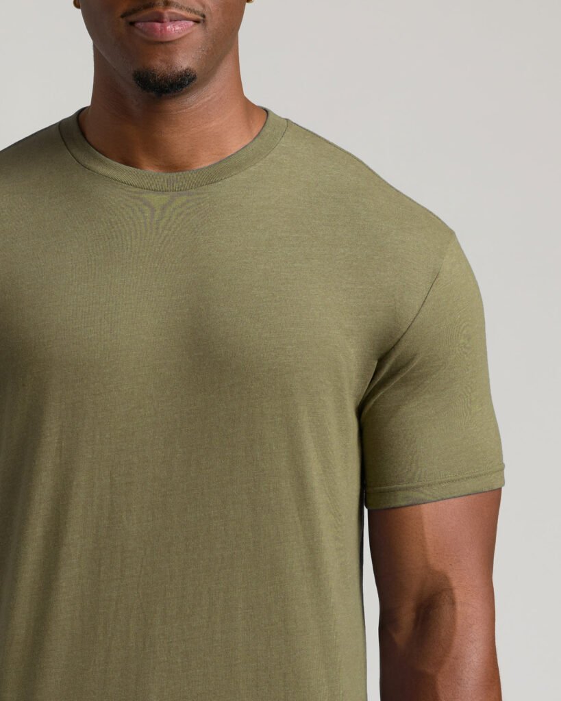 Lot de 3 T-shirts col rond Classiques coupe longue – Noir, Marine, Vert militaire