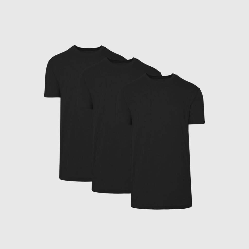 Lot de 3 T-shirts col rond Classiques coupe longue – Noir
